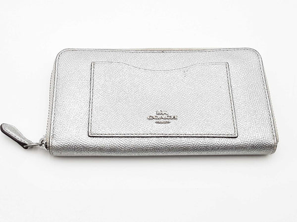 Coach Metallic Silver Crossgrain Leather Wallet Aa0626lzsa – Max Pawn