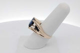Blue Gemstone & Diamond 10k Yellow Gold Ring 6.5 Grams Size 7 Eb0926wrxsa