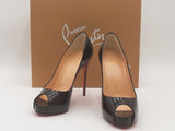 Christian Louboutin Lady Peep 150 Patent Black Size 37.5 Aa0726orzsa