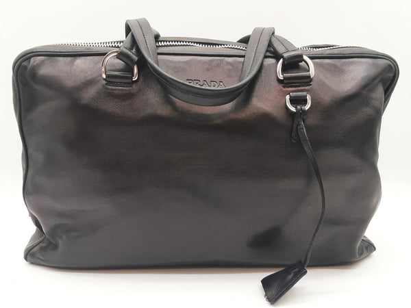 Prada Nero Black Nappa Leather Soft Briefcase Do0925crde
