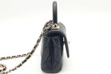 Chanel Quilted Caviar Leather Nano Coco Top Handle Clutch With Chain Eb1125lexzde