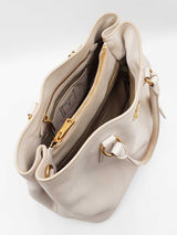 Prada Vitello Daino Tote Bag In White Leather Fw0126rzxdu