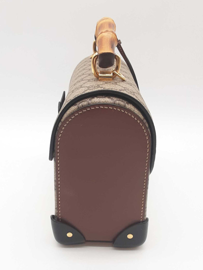 Gucci Padlock Gg Supreme Canvas Small Bamboo Shoulder Bag Sd1025crzde