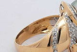 18k Yellow Gold Diamond & Faux Pearl Ring 12.8 Grams Size 9.25 Eb1225ixzsa
