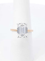 4.14 Cttw Emerald-cut Lab-created Diamond & 14k Yellow Gold Solitaire Engagement Ring & Cert 3.2 Grams Size 6.75 Fw0126lrrzdu