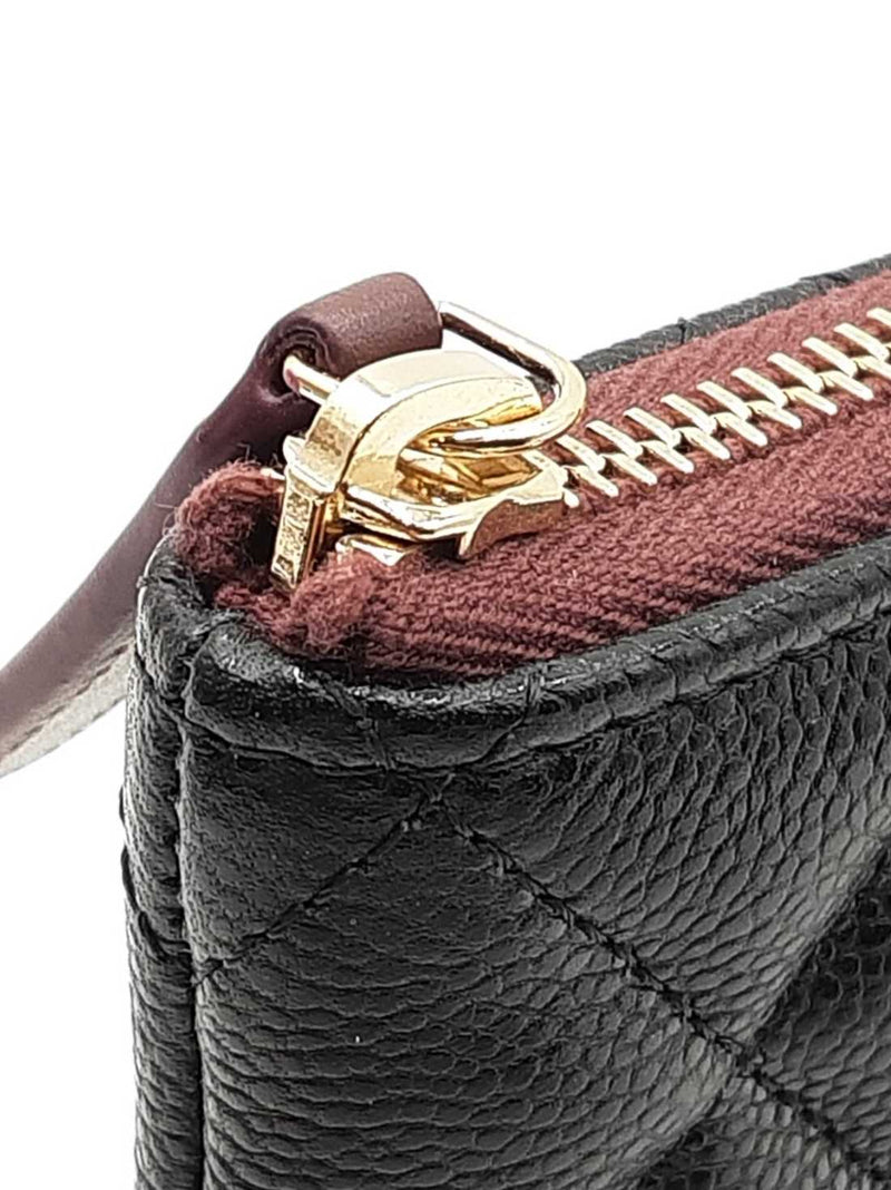 Chanel Classic Small O Case In Black Diamond Quilted Caviar Leather Fw0825rzxdu