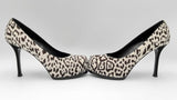 Yves Saint Laurent White Leopard Calf Hair Platform Heels Size 39.5 Fw1124crdu