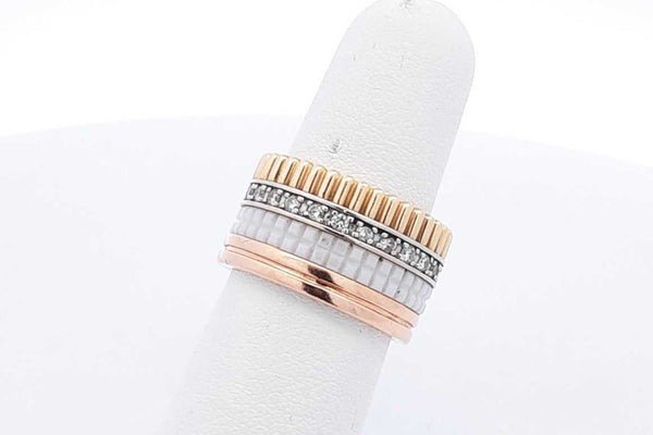 Boucheron Quatre 18k Yellow Gold White Edition Ring 13.4 Grams Size 6 Eb225ssxsa