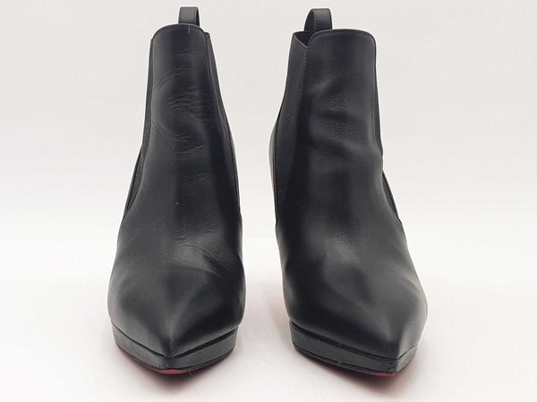Christian Louboutin Leather Chelsea Boots Black Size 7.5 Aa0525lpzsa