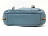 Prada Vitello Daino Push Lock Dbl Buckle Blue Handbag Aa0926wzxsa