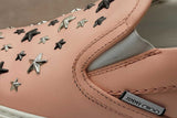 Jimmy Choo Studded Star Pink Leather Slip On Sneakers Size 43 Eb1225lexde