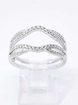 0.62 Cttw Diamond & 10k White Gold Enhancer Ring 3.8 Grams Size 8.5 Fw0426wzxdu
