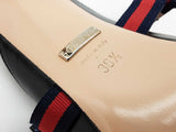 Gucci 549617 Malaga Horesbit Blue Web Mule Heels Size Eu 36.5 Do0825lxzde