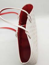 Christian Louboutin Cabata Perforated White Leather Tote Bag Eb0326wxzde