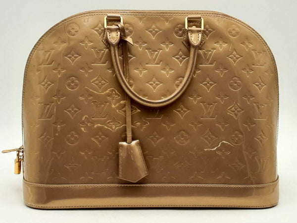 Louis Vuitton Alma Gm Vernis Beige Handbag Aa0525pzxsa