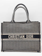 Christian Dior Houndstooth Embroidered Book Tote Bag Eb0826exzde