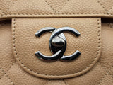 Chanel Double Flap Beige Caviar Leather Shoulder Bag Do0325rxzxde