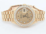 18k Yellow Gold Rolex Lady- Datejust 26mm Diamond Bezel Watch Aa0426rzxzsa