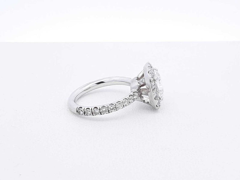 2.46 Cttw Diamond & Platinum Halo Ring With Cert. 6.7 Grams Size 4 Fw0725pxzxdu