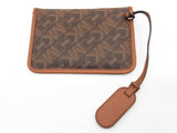 Michael Kors Brown Logo Coated Canvas Flat Pouch Do0926orde