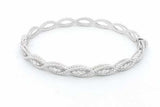 0.51cttw Diamond Hinged Bangle Bracelet 14k White Gold 12.7 Grams Eb0926llxzsa