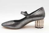 Salvatore Ferragamo Silver Metallic Ortensia Mary Jane Pumps Size 6b Eb0626lxzsa