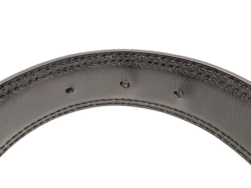 Gucci Silver-tone G Buckle With Black Leather Belt Size 95|38 Fw0325ozxdu