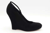 Gucci Black Suede Ankle Strap Wedges Size 6.5 B Eb0526lxzsa