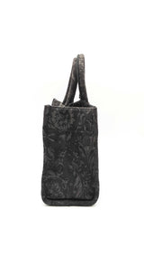 Versace Athena Small Tote Bag In Gray Barocco Canvas Fabric Fw1225wxzdu