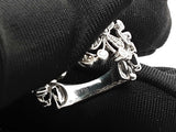0.13 Cttw Diamond & 18k White Gold Openwork Butterfly Motif Ring 3.8 Grams Size 7 Fw00726ocrdu