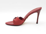 Gucci Gg Supreme Peep-toe Mules In Red Canvas & Leather Size 6.5 Fw1026rzdu