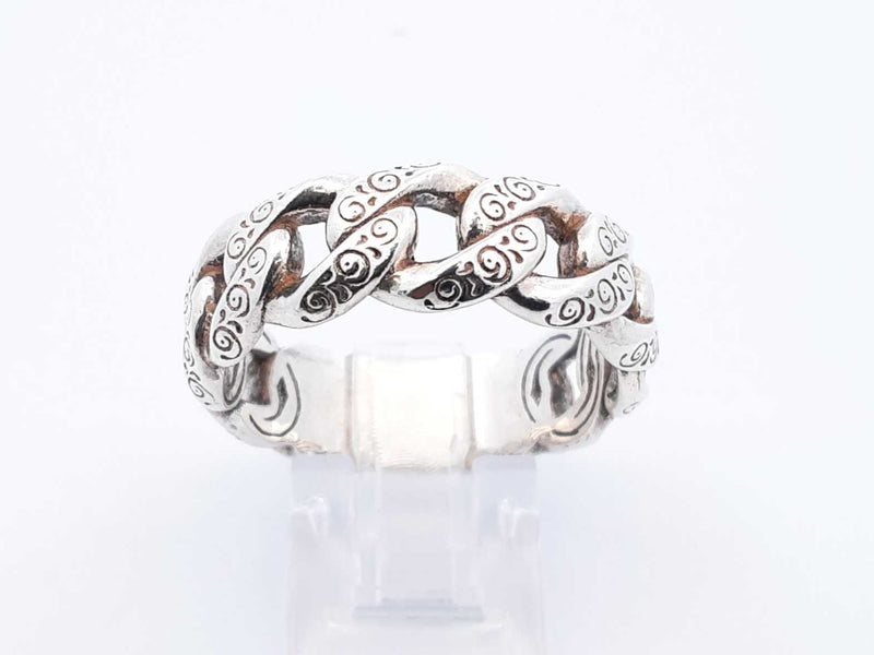 Konstantino Sterling Silver Carved Curb Link Ring 9.1 Grams Size 12 Fw0425pxdu