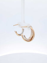 14k Two-tone Yellow & White Gold Twisted Hoop Earrings 2.2 Grams Fw0526lpzdu