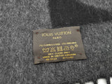 Louis Vuitton Black Gray Logo Wool Angora Scarf Do1025orxde