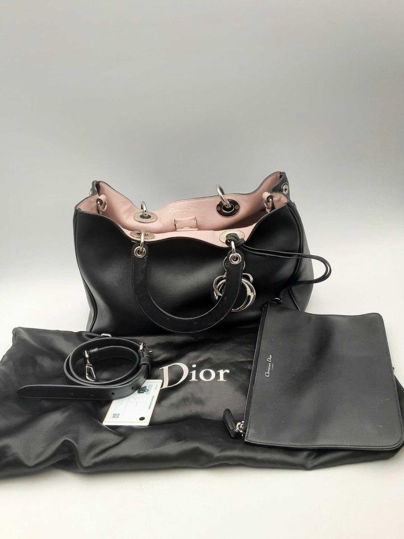 Christian Dior Diorissmo Black Leather Tote Bag Eb0425rxzsa