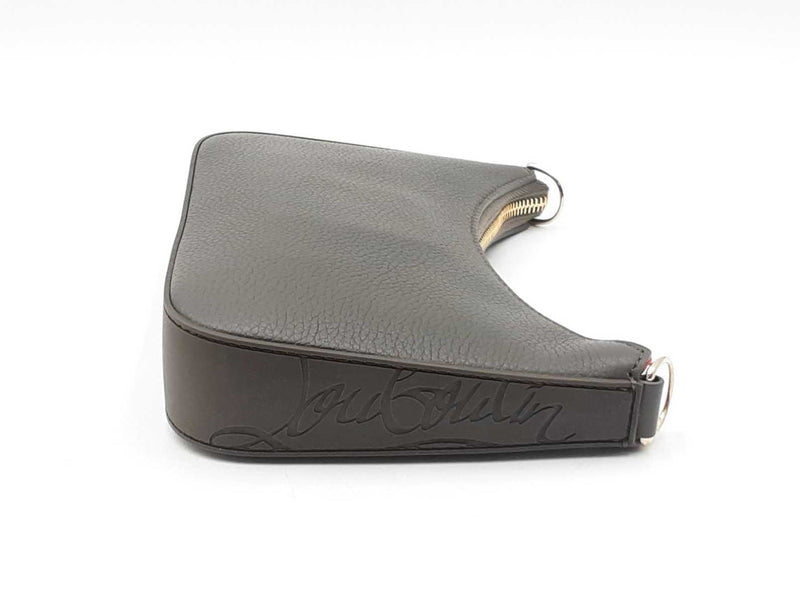 Christian Louboutin Mini Loubila Chain Shoulder Bag In Grey Leather Fw1024ixzdu