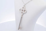 Tiffany & Co. Sterling Silver Crown Key Pendant 10.7 Grams 20 Inch Eb1124lxzsa