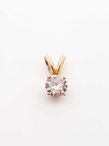 .65 Cttw Diamond & 14k Yellow Gold Solitaire Pendant 0.7 Grams Fw1024pzxdu