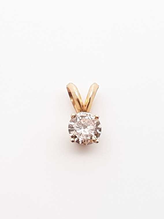 .65 Cttw Diamond & 14k Yellow Gold Solitaire Pendant 0.7 Grams Fw1024pzxdu