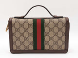 Gucci Ophidia Travel Case In Beige & Ebony Coated Canvas Fw0126wxzdu