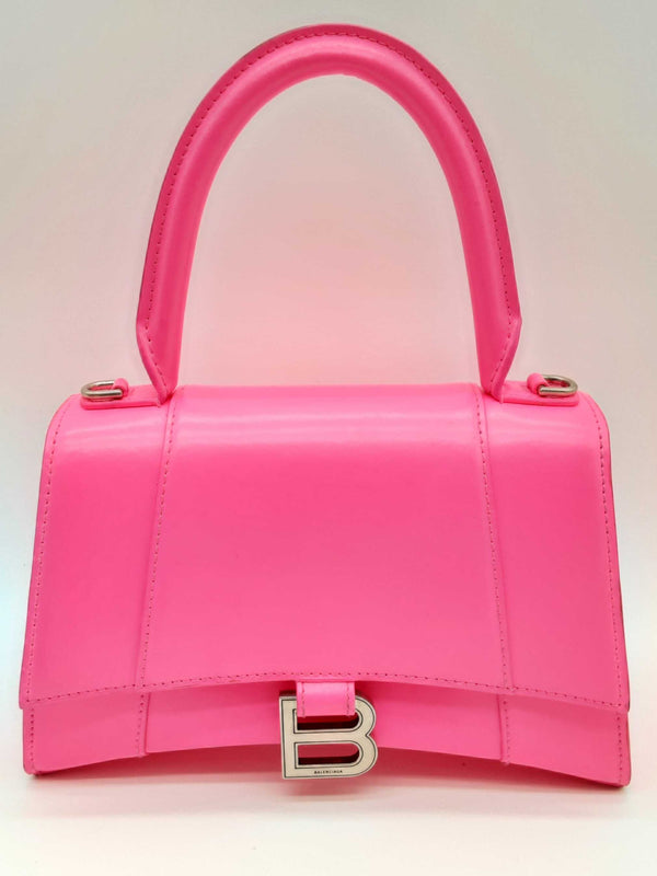 Balenciaga Hourglass Neon Pink Leather Crossbody Bag Do0724pxzde