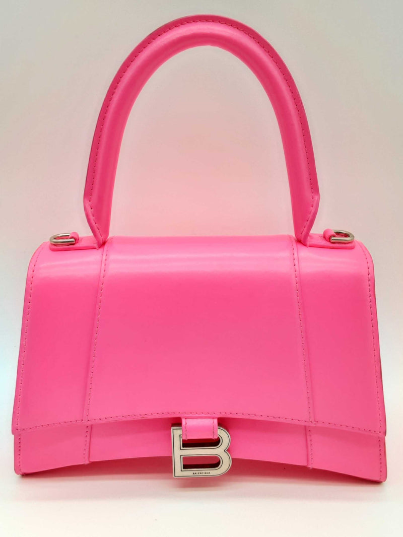 Balenciaga Hourglass Neon Pink Leather Crossbody Bag Do0724pxzde