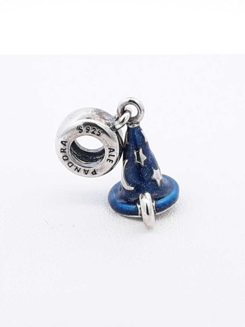 Pandora Sorceror Mickey Hat Charm In Sterling Silver & Enamel 3.6 Gram Fw0625wdu