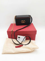 Valentino Garavani Vlogo Black Leather Vanity Case Eb1025oxzde