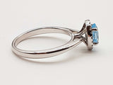 Blue Topaz 14k White Gold 3.7g Ring Size 8.5 Do0226lcxde