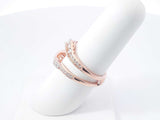 0.24 Cttw Diamond & 14k Rose Gold Chevron Ring Enhancer 4.2g Size 7 Fw0926wlrdu