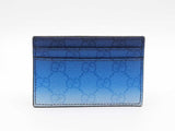 Gucci Chroma Card Case In Gradient Blue Gg Monogram Coated Canvas Fw1225lrzdu