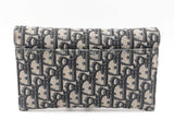 Christian Dior Saddle Pouch With Chain In Blue Oblique Jacquard Fw1026wzxdu
