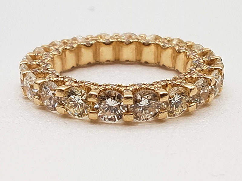4.53 Cttw Diamonds 14k Yellow Gold 5.9g Eternity Ring Size 6.25 Do0725orxzde