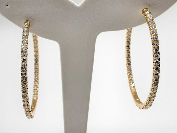 5.00 Ctw Lab Grown Diamonds 14k Yellow Gold 17.2g Hoop Earrings Do0225lroxde